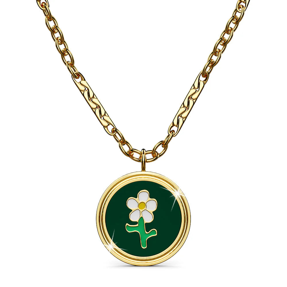 Bullion Gold Verdant Floral Necklace in Gold