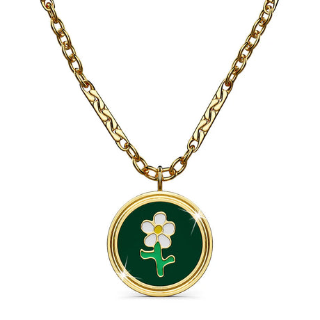 Bullion Gold Verdant Floral Necklace in Gold
