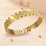 Bullion Gold Brick Gold Layered Stainless Steel Bracelet