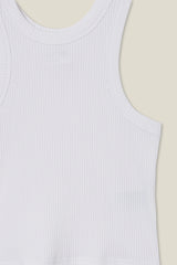 Cotton On Kids Girls Fitted Essential Tank - White Rib