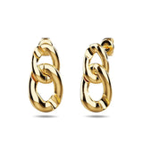 Bullion Gold Inscript Link Gold Layered Earrings