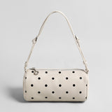 Polka Dot Cylinder Pillow Bag - Ivory