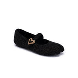 Oriental Split Toe Mary Jane Flats - Black
