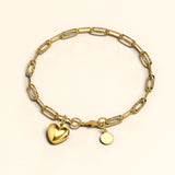 Bullion Gold Rogue Heart Gold Stainless Steel Bracelet