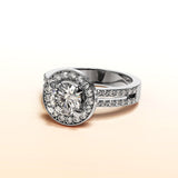 Krystal Couture Bloom Halo Ring in White Gold Embellished with SWAROVSKI Crystals