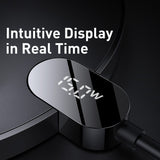 Baseus Digital LED 15W Fast Charging Wireless Phone Charge Pad Type-C USB - Black