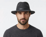 Cherry Red Wool Blend Fedora - Black