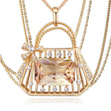 Krystal Couture Pamela Handbag Long Necklace Embellished with Swarovski Crystals