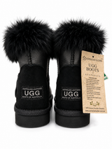 Australian Leather Ugg Kids Buckle Mini - Metallic Black - AU4