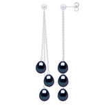 Earrings Trio - Black "Tahiti Style" - Longueur 42 cm