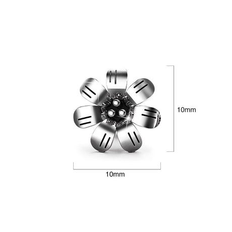 Solid 925 Sterling Silver Flora Stud Earrings 10mm