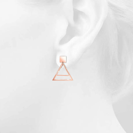 Bullion Gold Double Triangle Earrings
