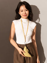 Croissant Mini Pouch Bag Charm - Yellow