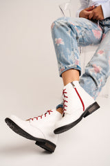 Bosccolo Womens Ankle Boots - White