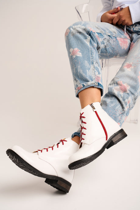 Bosccolo Womens Ankle Boots - White