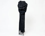 Cherry Red Plain Scarf - Black