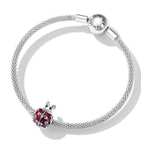 Solid 925 Signature Silver Antique Dixie Ladybird Charm