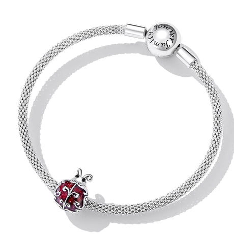 Solid 925 Signature Silver Antique Dixie Ladybird Charm