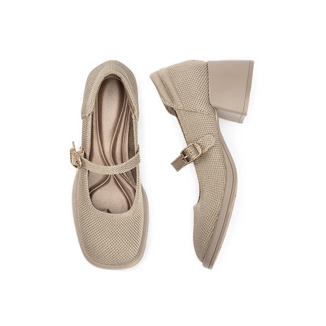 Lafayette Square Toe Mary Jane Pumps - Sand