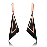 Bullion Gold Modern Geometric Style Dangle Earrings Duo Scalene
