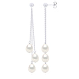 Earrings Trio - Natural Pearl White - Height Earrings 6,5 cm