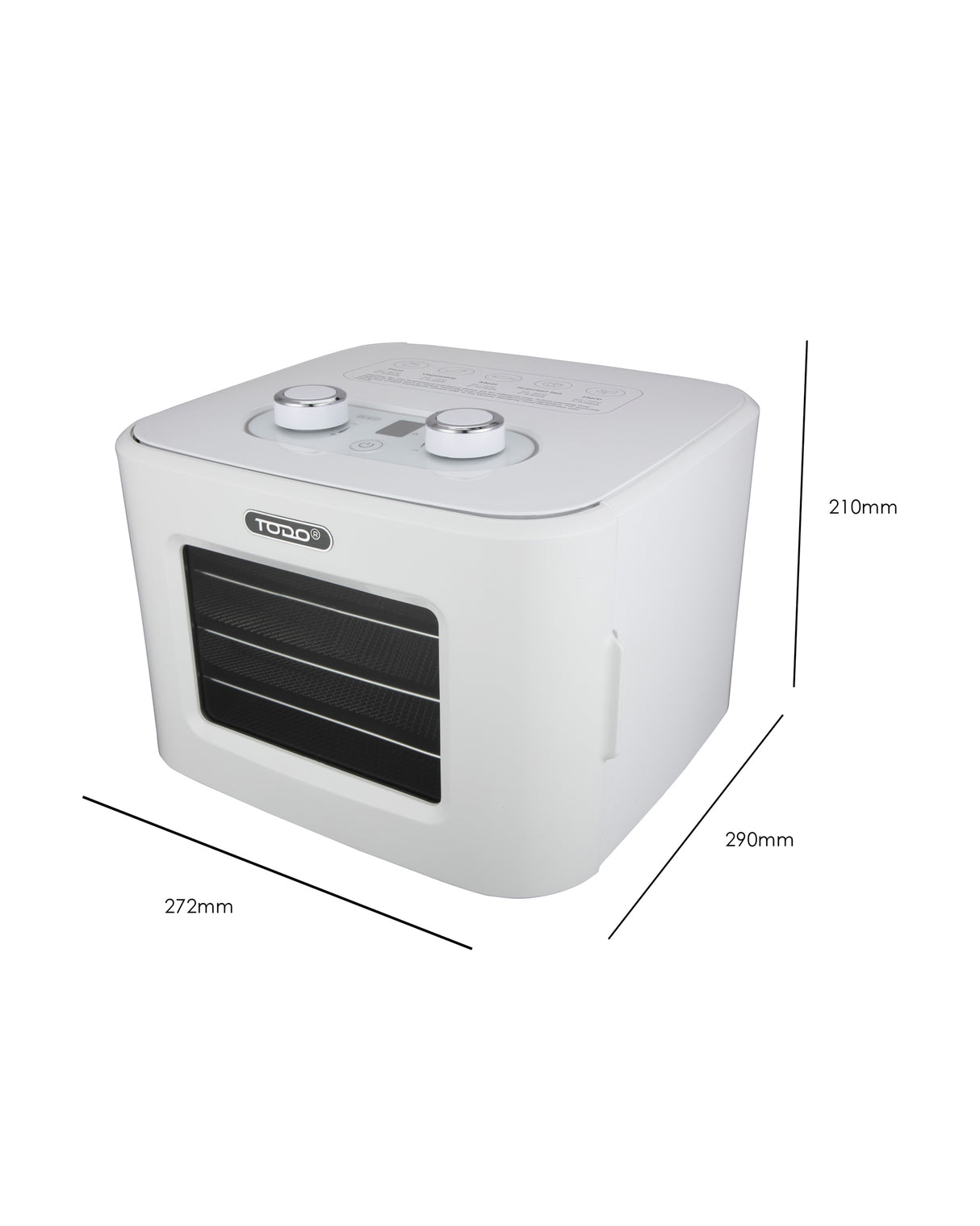 TODO 400W Food Dehydrator Stainless Steel Interior Preserve Yogurt Fruit Dryer Jerky Maker - White