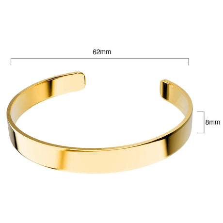 Bullion Gold Avenue Classic Cuff Bangle Gold - 8mm