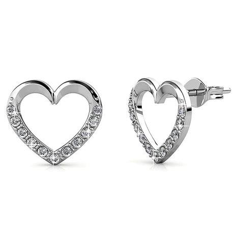 Krystal Couture Innocent Heart Stud Earrings Embellished with SWAROVSKI Crystals