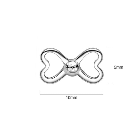 Solid 925 Sterling Silver Rine Ribbon Earrings
