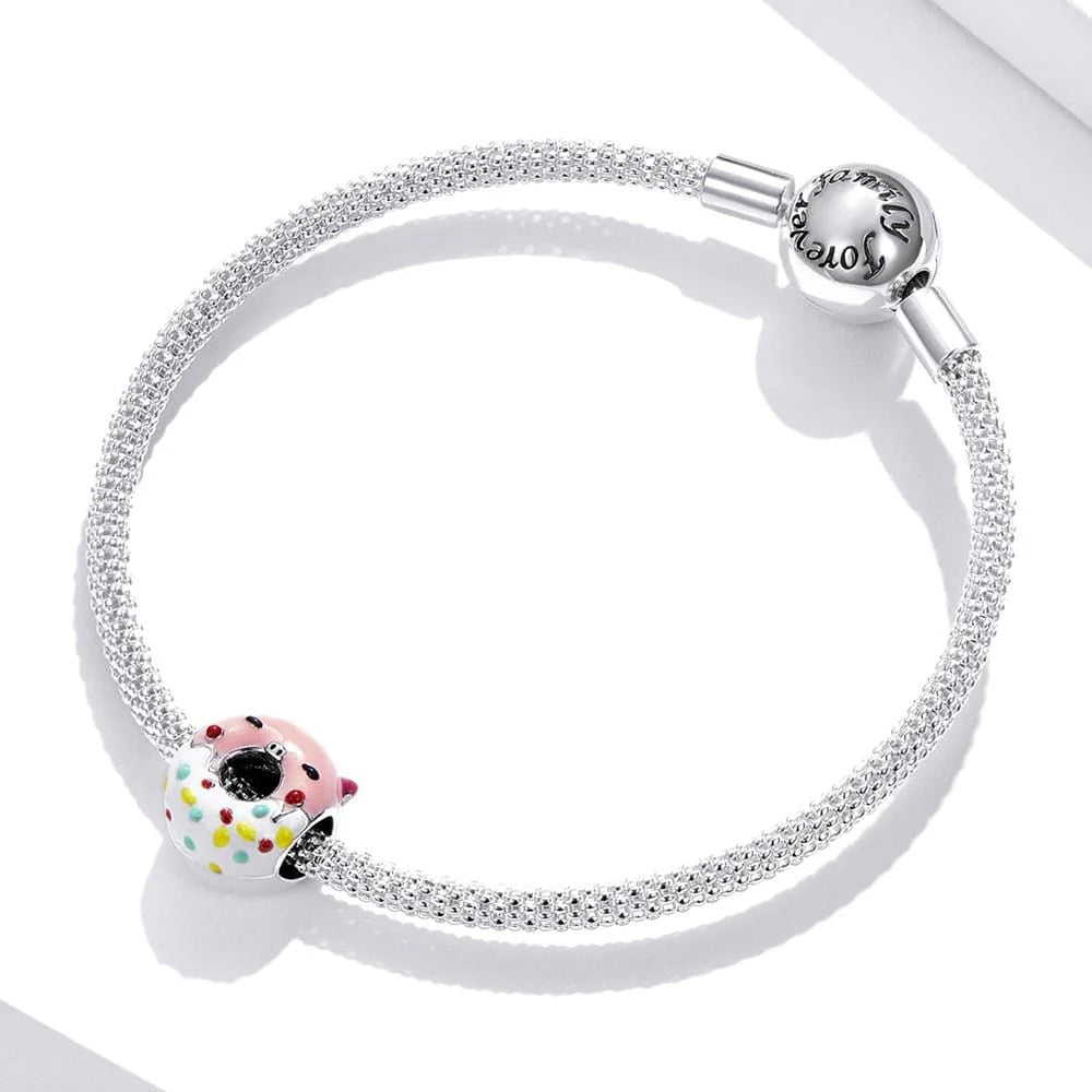 Solid 925 Sterling Silver Friendly Guinea Pig Cake Pandora Inspired Charm