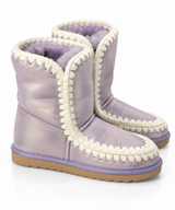 Australian Leather Ugg Short Trim Eskimo - Metallic Lilac - AU5