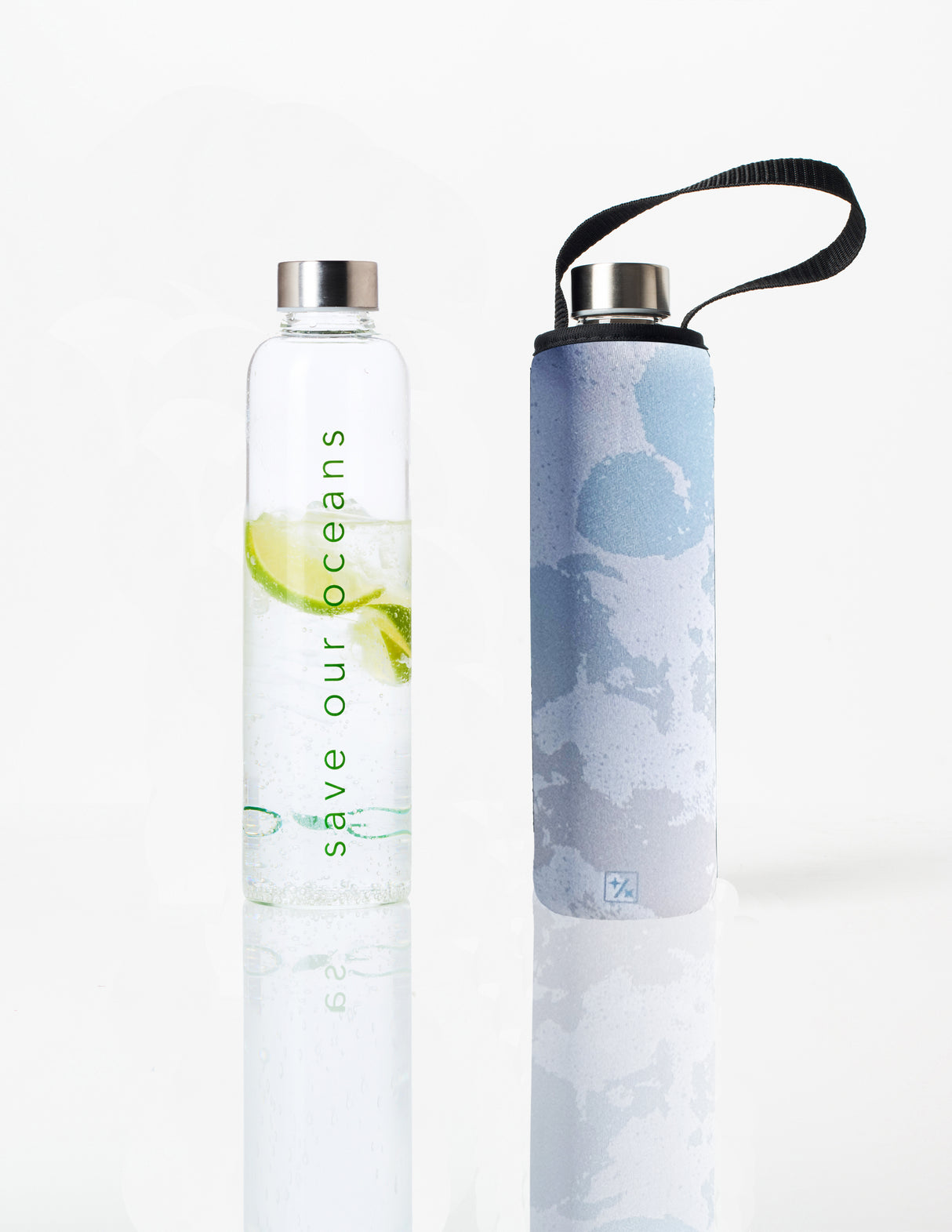 Glass is Greener + carry cover - 750 ml -  Bronte print