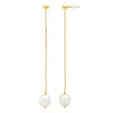 Drop Earrings Baroque Baroque Pearl White Yellow Gold