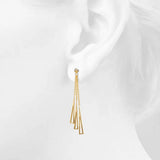 Bullion Gold Royal Tassel Gold Layered Earrings