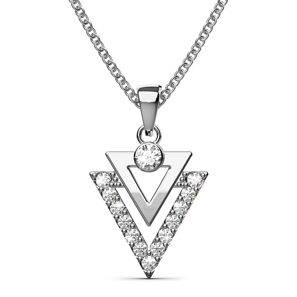 Krystal Couture Trilateral Necklace Embellished with Crystals from SWAROVSKI in White Gold