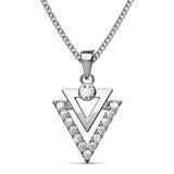 Krystal Couture Trilateral Necklace Embellished with Crystals from SWAROVSKI in White Gold