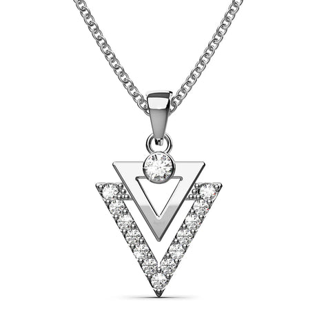 Krystal Couture Trilateral Necklace Embellished with Crystals from SWAROVSKI in White Gold