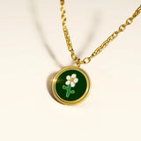 Bullion Gold Verdant Floral Necklace in Gold