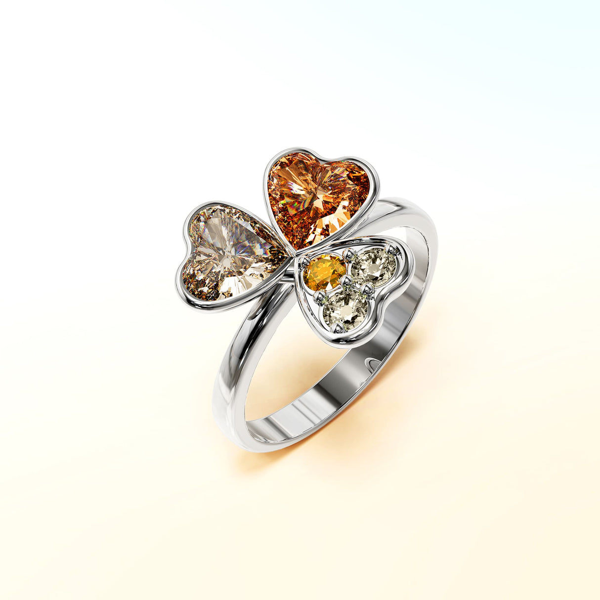 Krystal Couture Clover Lover Topaz Ring Embellished with SWAROVSKI Crystals