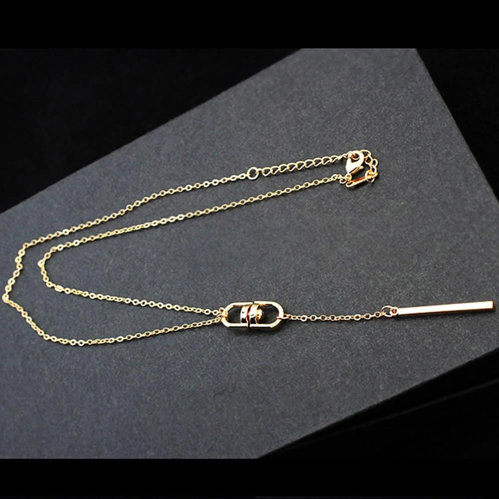 Bullion Gold Forward Pendant Necklace Gold