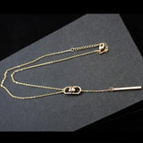 Bullion Gold Forward Pendant Necklace Gold