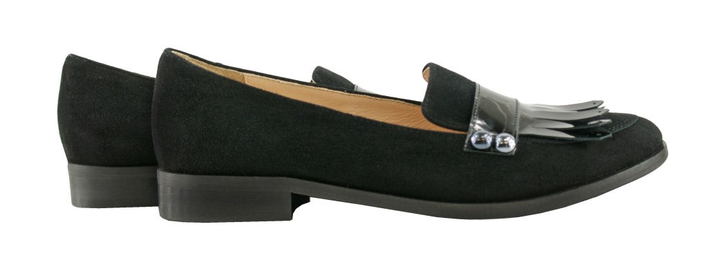 Bosccolo Womens Moccasin - Black Suede