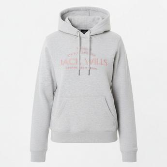 Jack Wills Women's Hunston Graphic Logo Hoodie - Grey