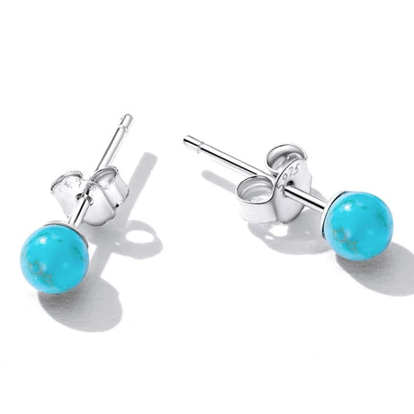 Solid 925 Signature Silver Bubble Gum Stud Earrings