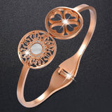 Bullion Gold Artistic Floral Hinged Bangle