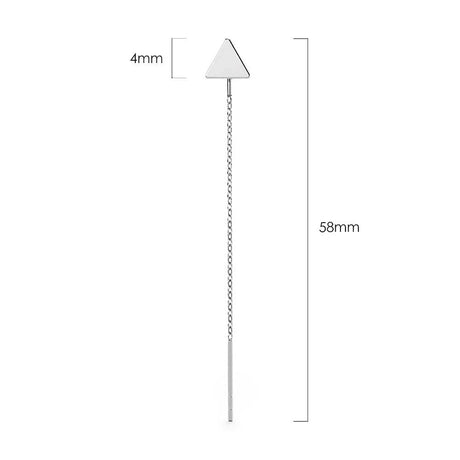 Solid 925 Sterling Silver Triangle Threader Earrings