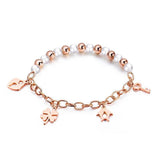 Bullion Gold Polished Charm Bracelet In Rose Gold