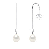 Drop Drop Earrings Freshwater Pearl White Sterling Silver 8-9mm