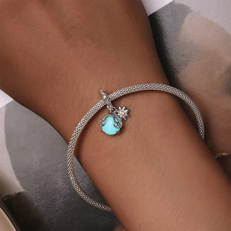Solid 925 Signature Silver Bug Sparkle Charm