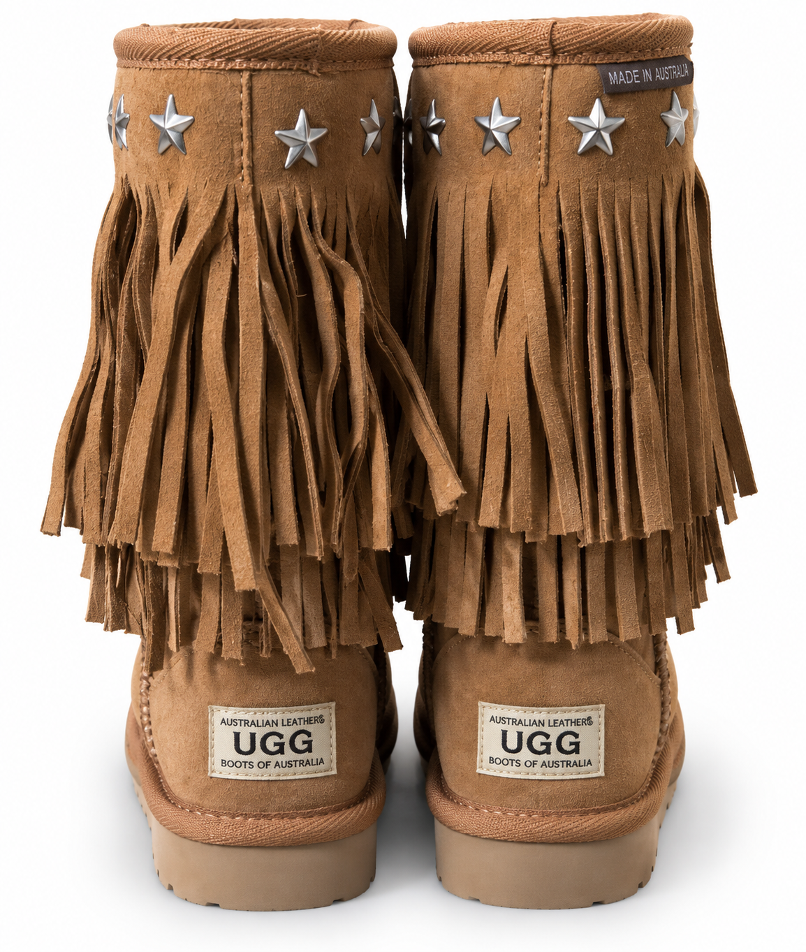 Australian Leather Ugg Classic Long Fringe Star - Chestnut - AU5